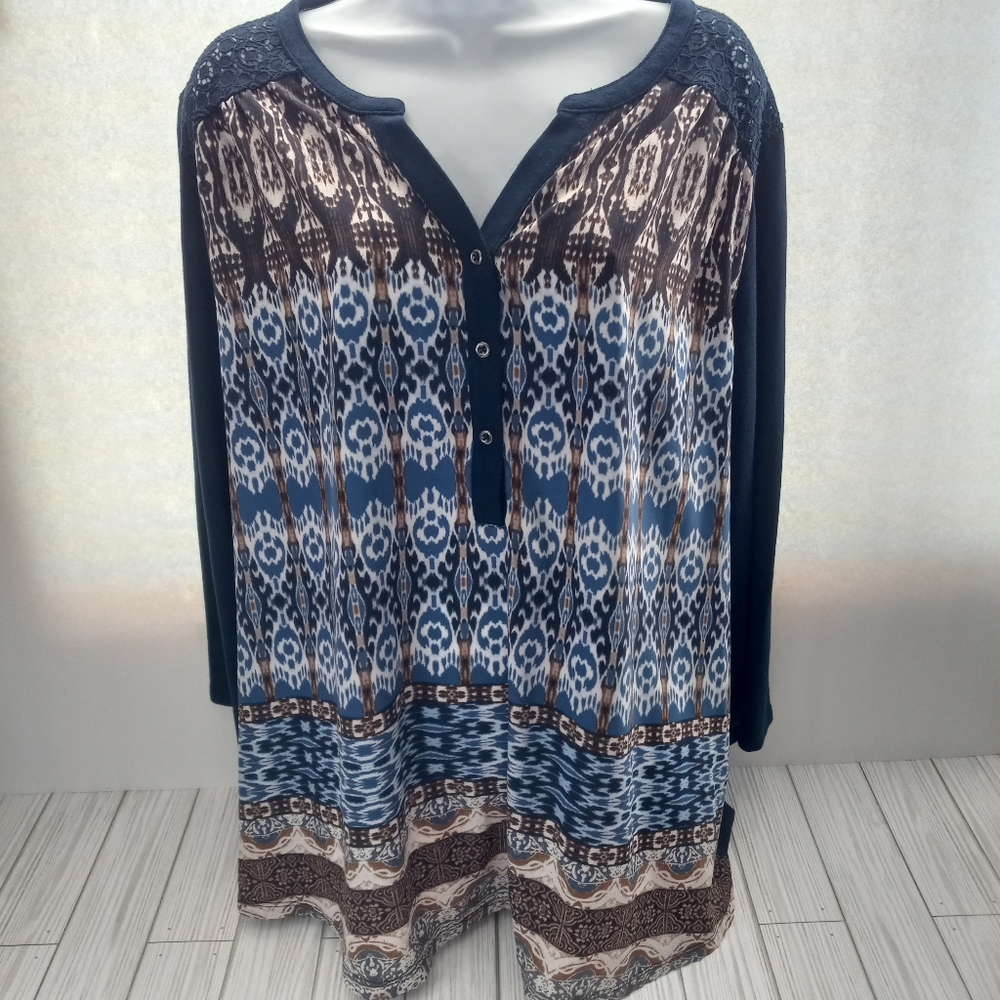 Boho Knit 3/4 Sleeve Blouse